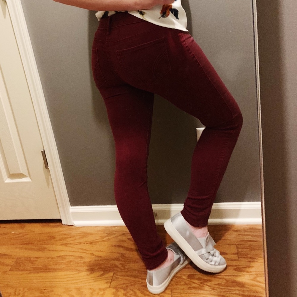 Wax Coated Maroon Pant